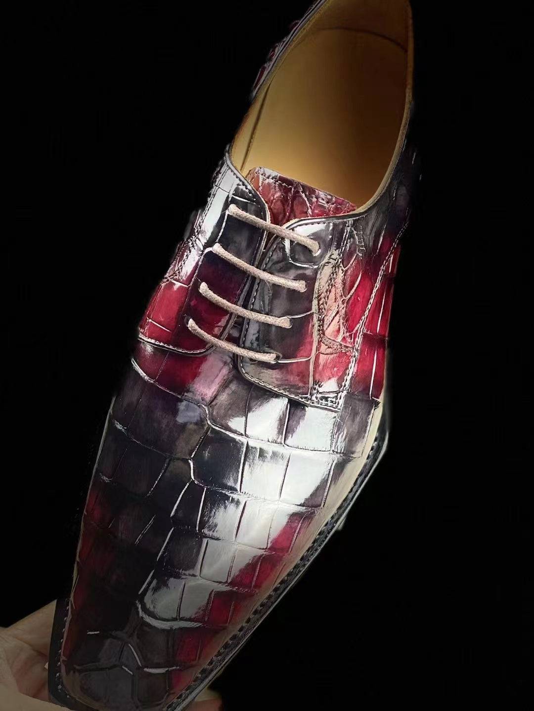 Crocodile Shoes Special Offer! Formal Business Shoes -Genuine Crocodile Skin Leather Men's Lace-Up Business Shoes Casual Comfortable Dress Shoe Male Suit Shoes