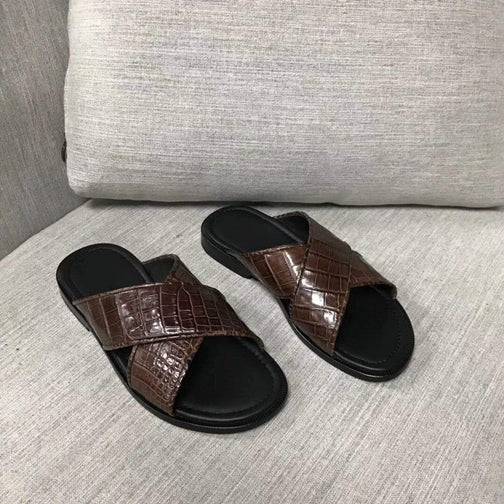 Preorder Genuine Crocodile Belly Leather Mens Slipper
