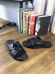 Crocodile Shoes Genuine Crocodile Belly Leather Mens Slipper