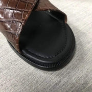 Preorder Crocodile Skin Leather Slippers,Genuine Nubuck Crocodile Belly Skin Leather Slippers