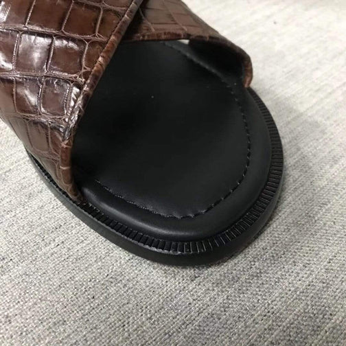 Preorder Genuine Crocodile Belly Leather Mens Slipper
