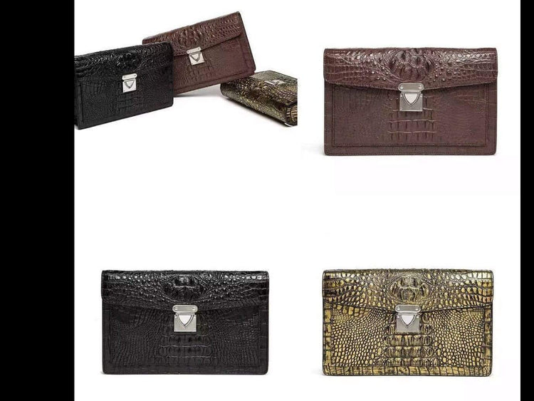 Genuine Crocodile Leather Clutch Bag For Men
