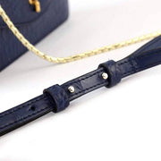 Genuine Crocodile Leather Cross Body Messenger Flap Shoulder Bag Blue