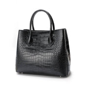 Genuine Crocodile Leather Top Handle Satchel Handbag Shoulder Bag Tote Purse Messenger Bags 33cm Black
