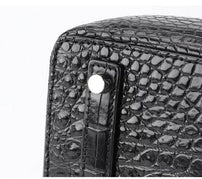 Genuine Crocodile Leather Top Handle Satchel Handbag Shoulder Bag Tote Purse Messenger Bags 33cm Black