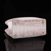 Genuine Crocodile Leather Womens Tote Shoulder Bag Himalaya White 35cm