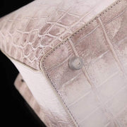 Genuine Crocodile Leather Womens Tote Shoulder Bag Himalaya White 35cm