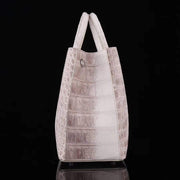 Genuine Crocodile Leather Womens Tote Shoulder Bag Himalaya White 35cm