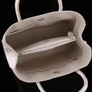 Genuine Crocodile Leather Womens Tote Shoulder Bag Himalaya White 35cm