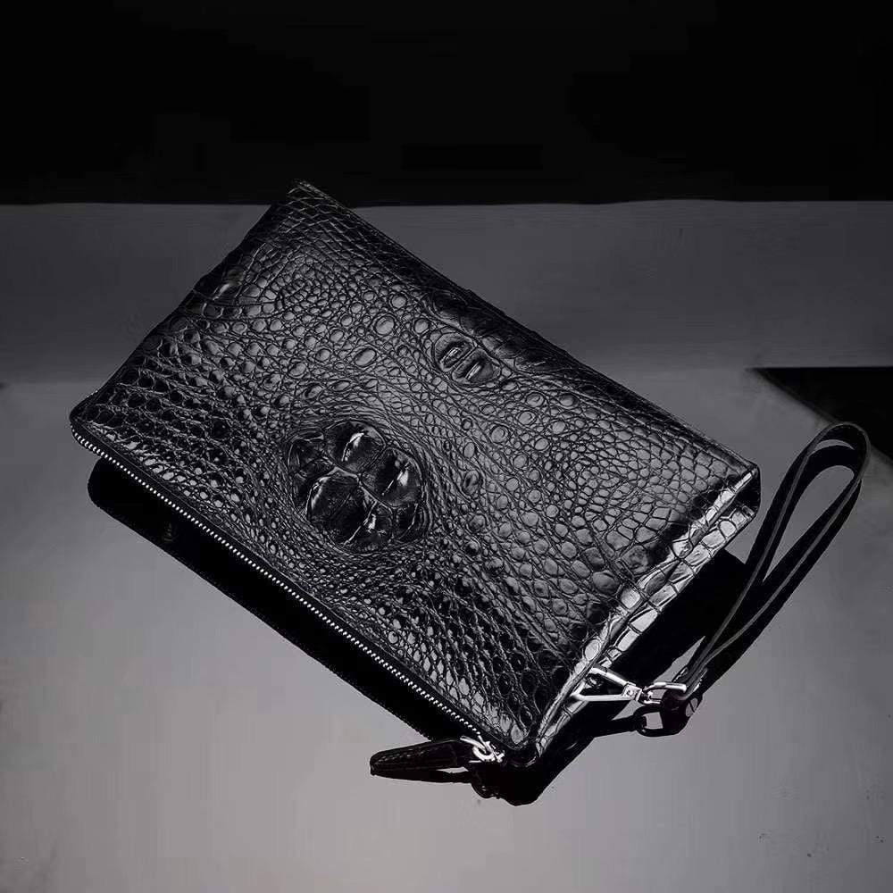 Genuine Crocodile Leather Wristlet Wallet, Man Wristlet Men Clutch Bag Small Wristlet Wallet