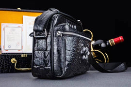 Genuine Crocodile Skin Leather Cross Body Shoulder Bag