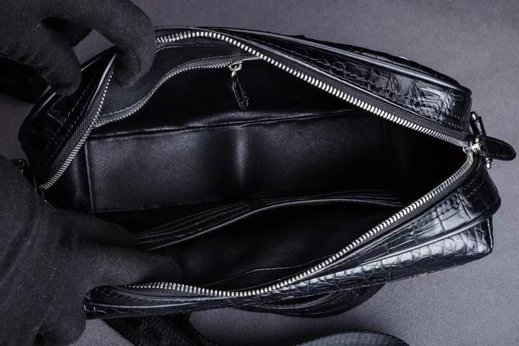 Genuine Crocodile Skin Leather Cross Body Shoulder Bag