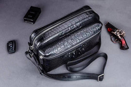 Genuine Crocodile Skin Leather Cross Body Shoulder Bag