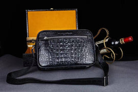 Genuine Crocodile Skin Leather Cross Body Shoulder Bag