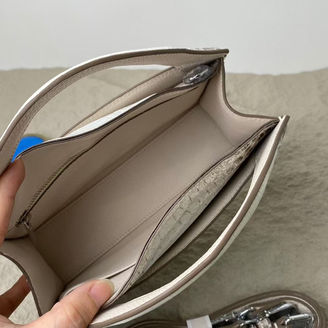 Genuine Himalaya Crocodile Leather Top Handle Cross Body Bag For Women