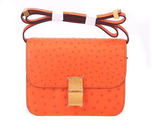 Genuine Ostrich Leather Mini Falp Cross body Messenger Shoulder Bags For Summer