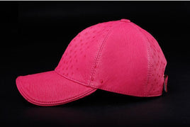 Genuine Ostrich Leather Strap back Baseball Cap Peach