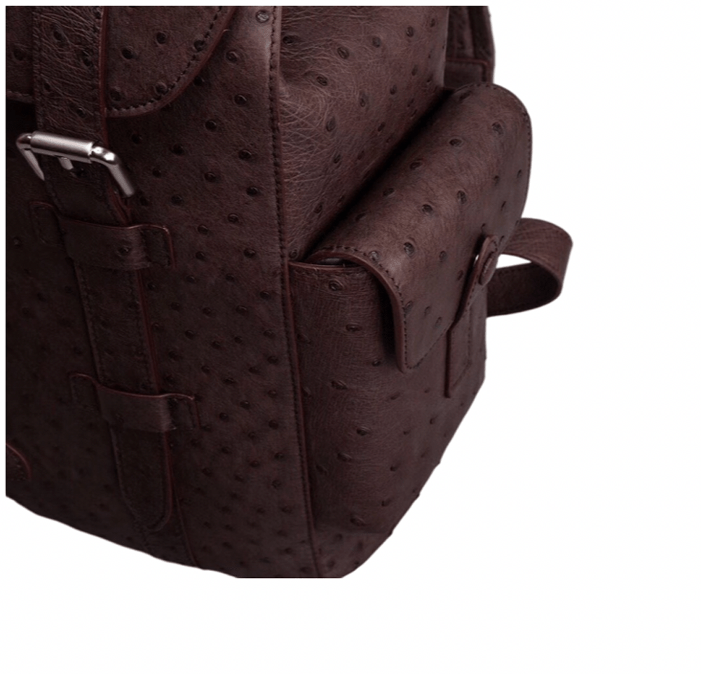 Genuine Ostrich Skin Leather Backpack