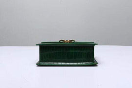 Genuine Crocodile Leather Top Handle Cross Body Bag Green