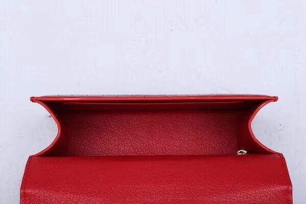 Genuine Crocodile Leather Top Handle Cross Body Bag Red