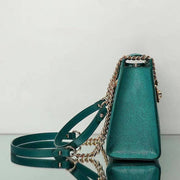 GenuinePearl Stingray Leather Tote Shoulder Chain Bag Green