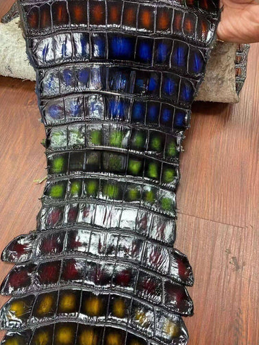 Hand Stitching Double Sides Nile Crocodile Skin Leather Belt