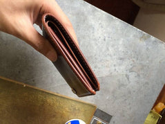 Handmade US Horween Shell Cordovan Leather Original Whisky Long Wallet Clutch Bag