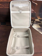 Himalaya White Crocodile Skin Leather luggage /Roll Aboard Suitcase Weekend/Travel Bag Trolley Case Universal Wheels 20-Inch