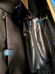 Genuine Crocodile Skin Leather Large Duffel Roller Handle Shoulder Business Travel Bag Vintage Blue