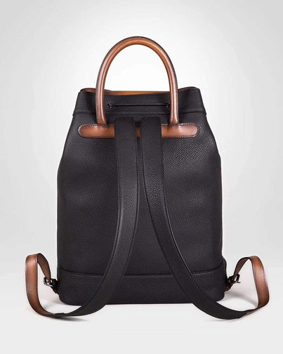 Large Vintage Smooth Cowhide Leather Backpack & Rucksack