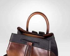 Large Vintage Smooth Cowhide Leather Backpack & Rucksack