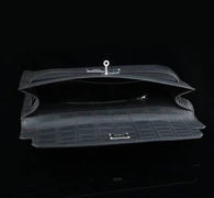 Matt Genuine Crocodile Leather Briefcase Black