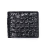 Men Bifold Leather Wallet- Genuine Crocodile Leather Back Bone Leather