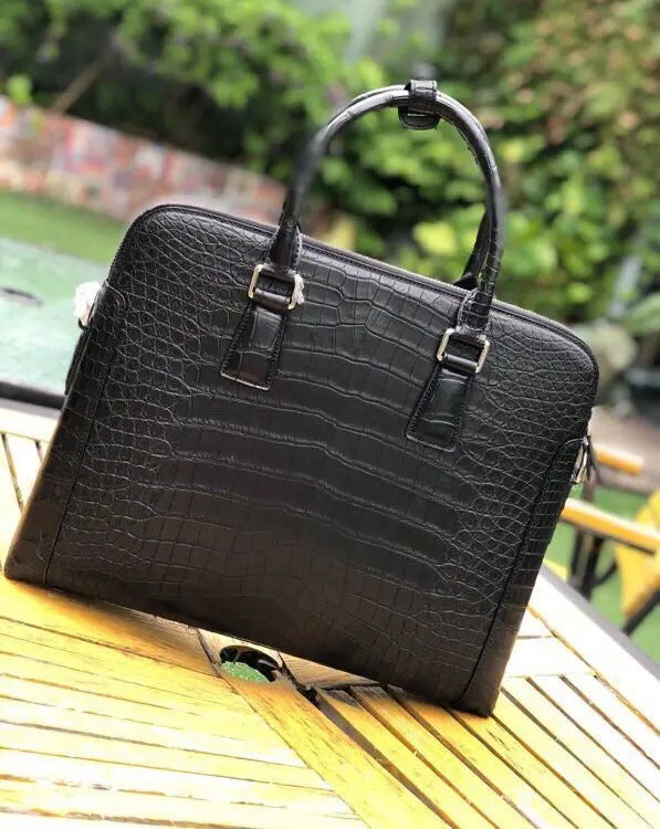 Men's Crocodile Leather Laptop Bags Briefcase