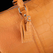 Large Matt Crocodile Leather Travel Duffel Bag