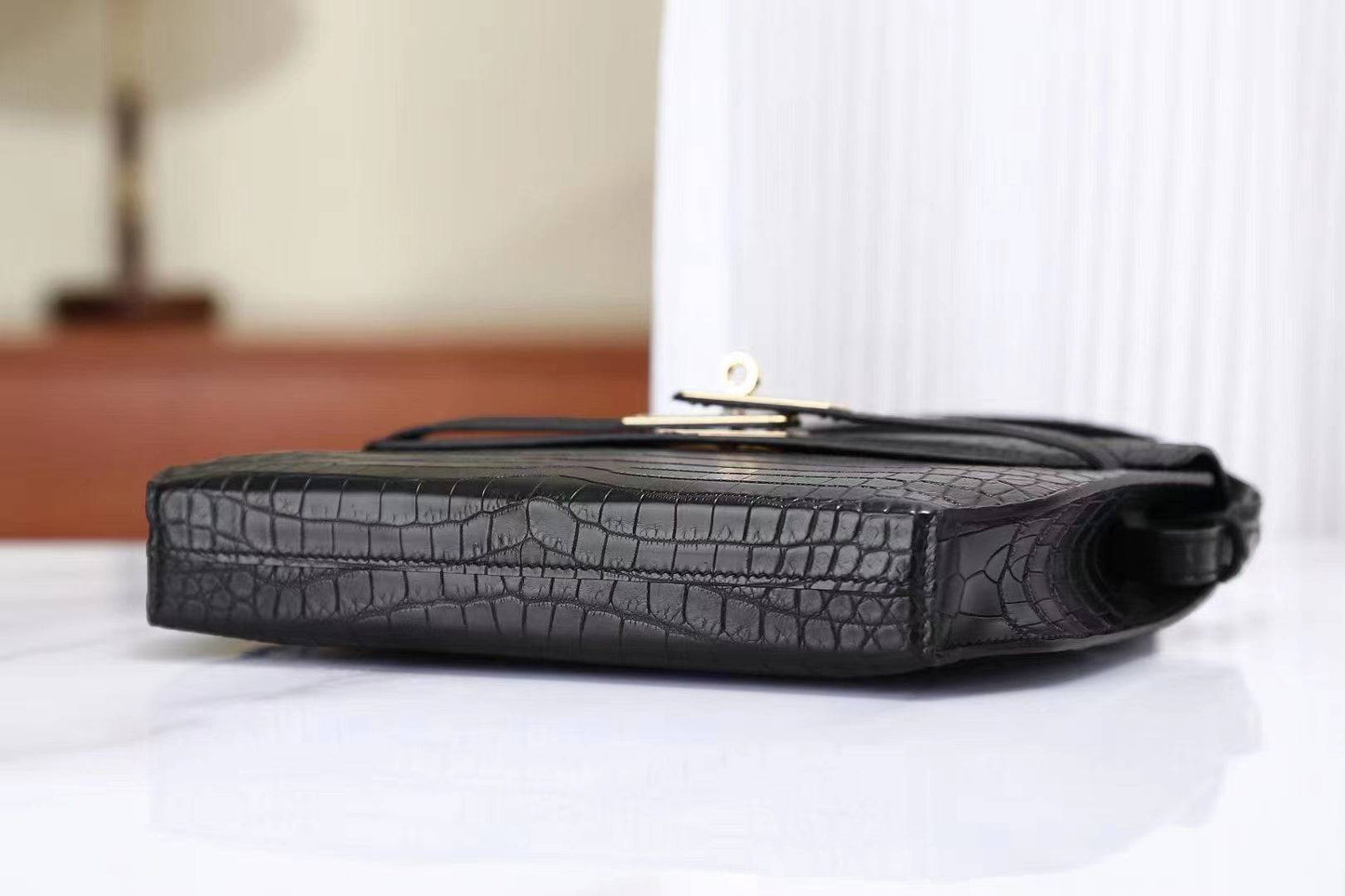 Mens Padlock Handle Wrist Cross Body Bag