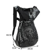 3D Backpack Mens Studded Lion King Hooded Backpack
