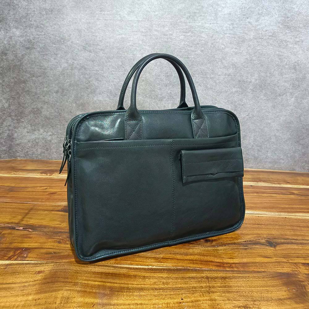 Mens Vintage Leather Buiness Briefcase Shoulder Cross Body Bag 2850