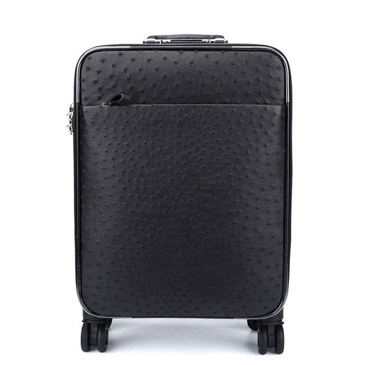 Ostrich Leather 4-Wheeled Travelling Luggage Bags