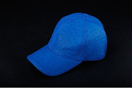 Ostrich Leather Strap back Baseball Cap Blue