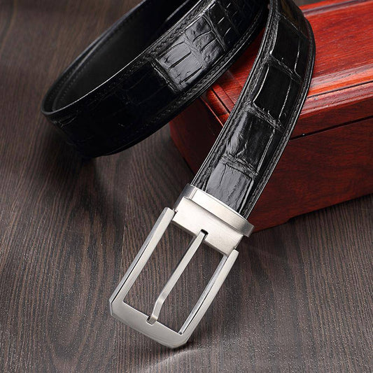 Preorder Crocodile Skin Belly Leather Belt Without Buckle