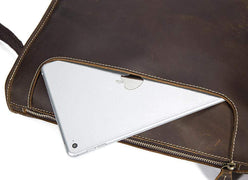 Rossie Viren Men's Vintage Leather Satchel Messenger Crossbody Bag