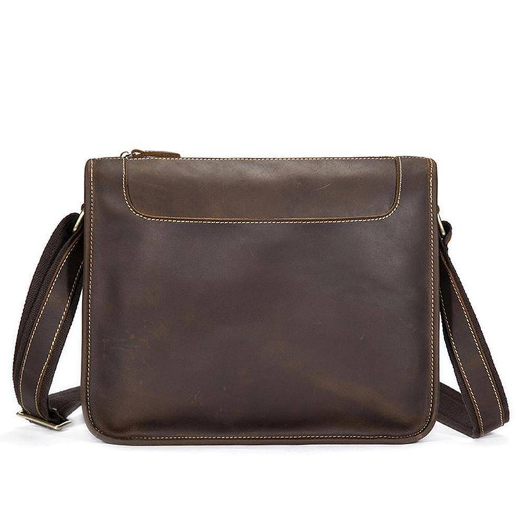 Rossie Viren Men's Vintage Leather Satchel Messenger Crossbody Bag