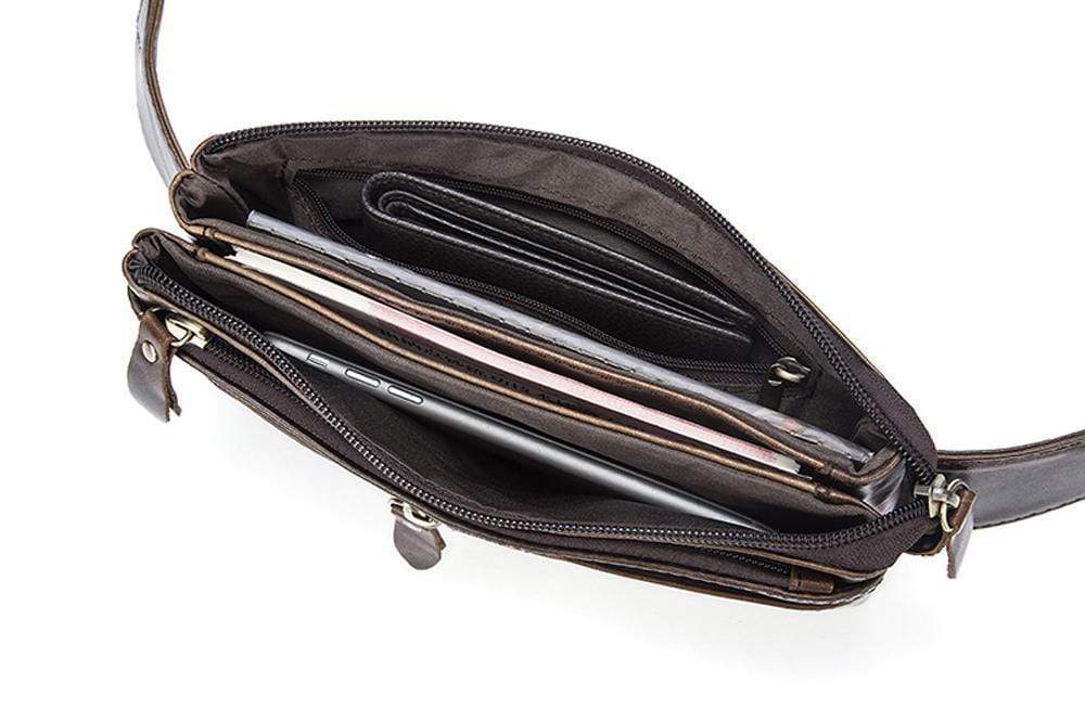 Rossie Viren Vintage Calfskin Leather Waist Bag,Fanny Pack,Belt Bag