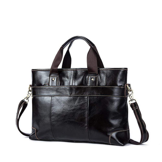 Rossie Viren Vintage Leather Briefcase Laptop Messenger Bag BookBag Daypack