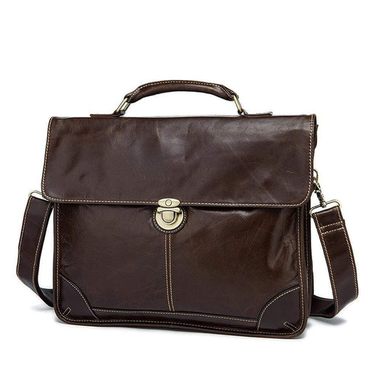 Rossie Viren Vintage Leather Briefcase Messenger Bag