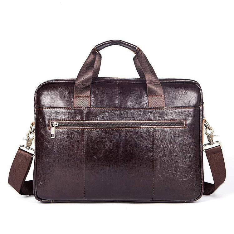 Rossie Viren Vintage Retro Brown Leather Men's Briefcase Messenger Bag