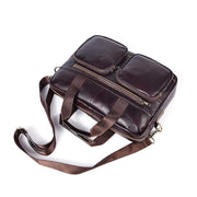 Rossie Viren Vintage Retro Brown Leather Men's Briefcase Messenger Bag