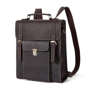 Rossie Viren Vintage Retro Brown Leather Men's Briefcase Messenger Satchel Postmen Bag