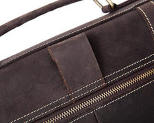 Rossie Viren Vintage Retro Brown Leather Men's Briefcase Messenger Satchel Postmen Bag